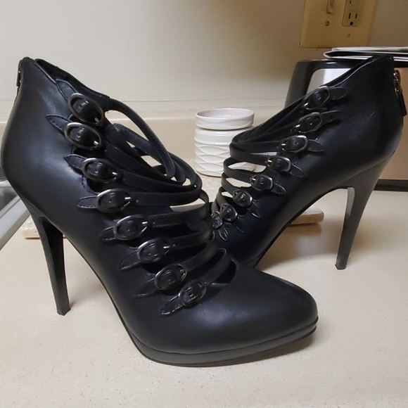 Franco Fortini Shoes - Fanco Fortini Black Leather Heels (Rare Find)